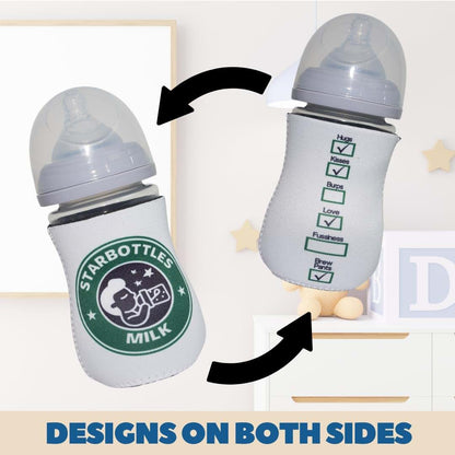 Brew Pants Coffee Themed Coozies for Baby Bottles - Funny Gift for New Parents & Baby Showers - (2 Premium Designed (photo 3)