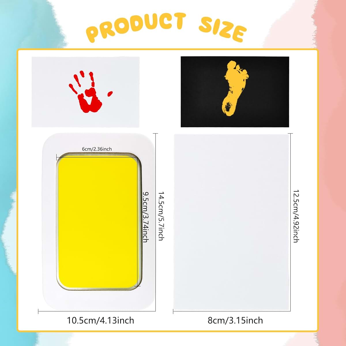 BabyOneStop 12 Set Inkless Baby Handprint and Footprint Kit with 24 Imprint Cards for Newborn Keepsakes