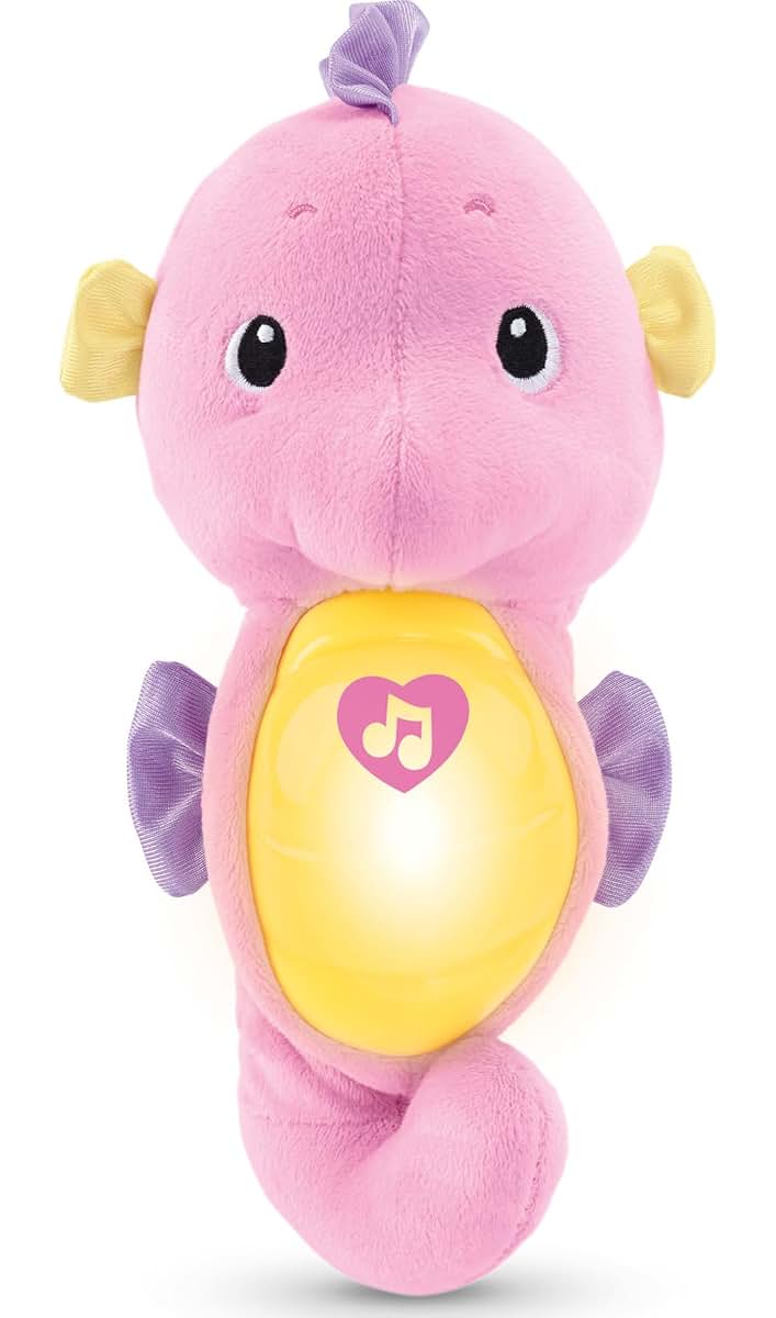 Fisher-Price Pink Soothe & Glow Seahorse Musical Plush Toy