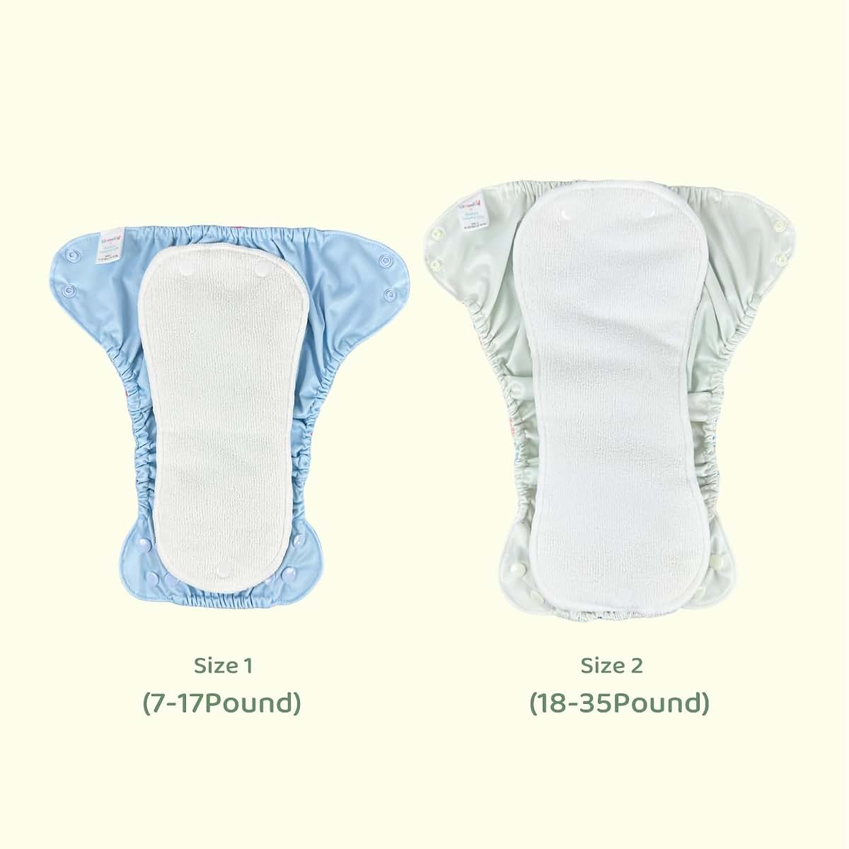 BISENKID 2 Pack Plastic Training Pants Plastic Underwear for Toddlers - Adjustable Outer Shell with 3 Pack Absorbent (photo 2)