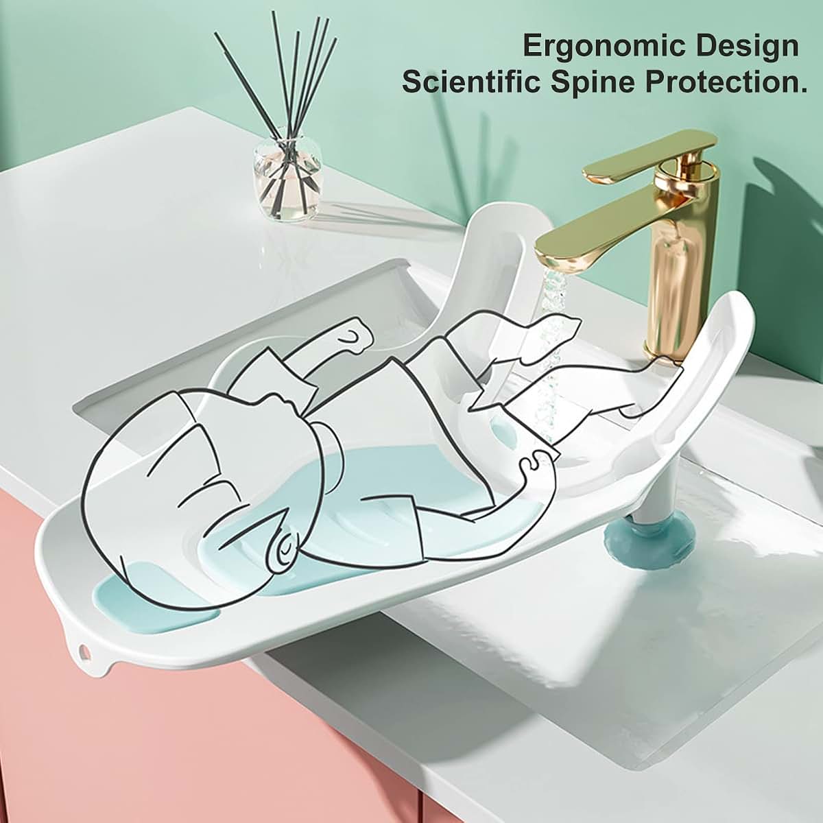 Rinse Clean Infant Sink Bather Basin for Newborn Bathing