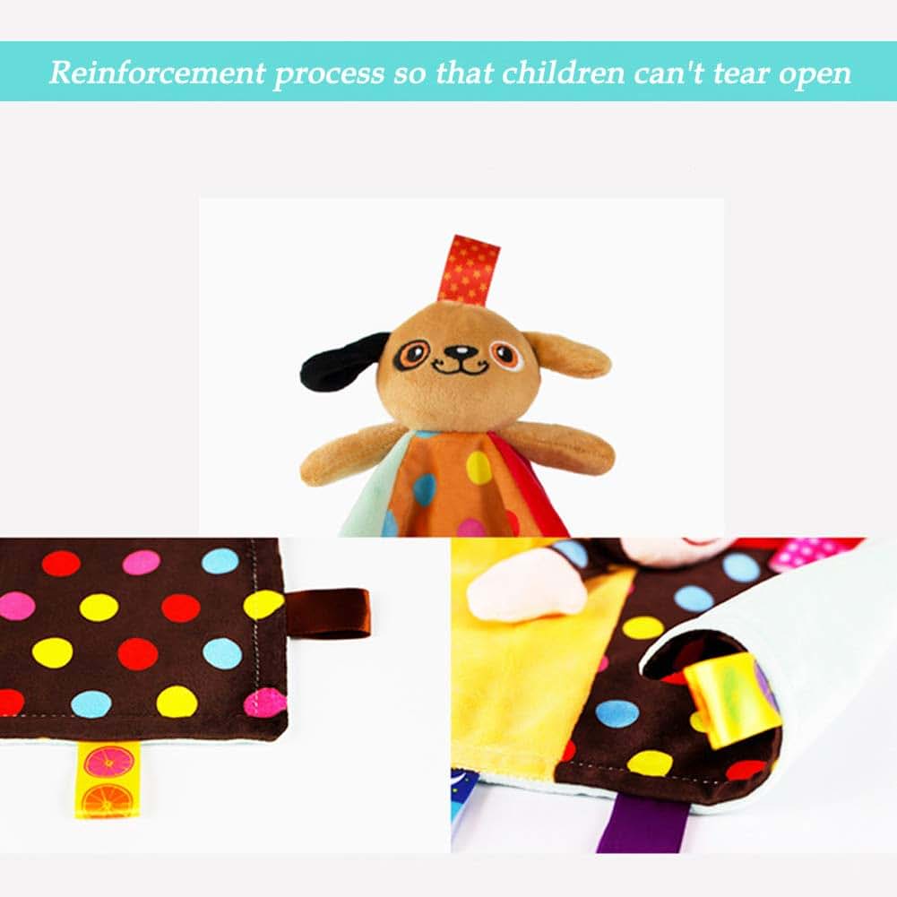 Inchant Taggie Taggy Baby Security Blanket with Brown Dog Stuffed Animal (photo 3)