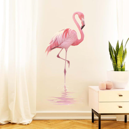 RoyoLam Pink Flamingo Bird Wall Decal, Removable PVC Vinyl Peel and Stick, 2 Sheets