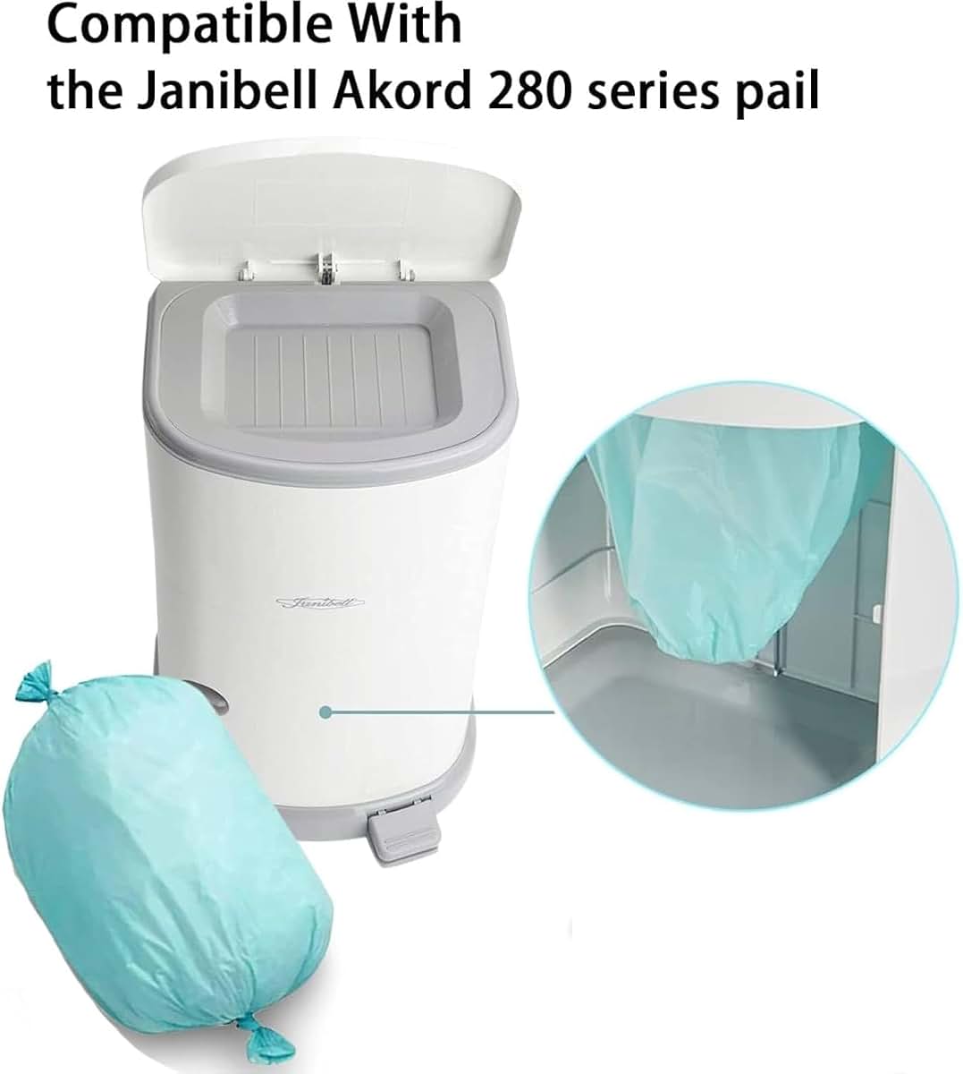 HBUYGF 6 Pack Diaper Liner Refills Compatible with Janibell Akord 280, Green (photo 4)