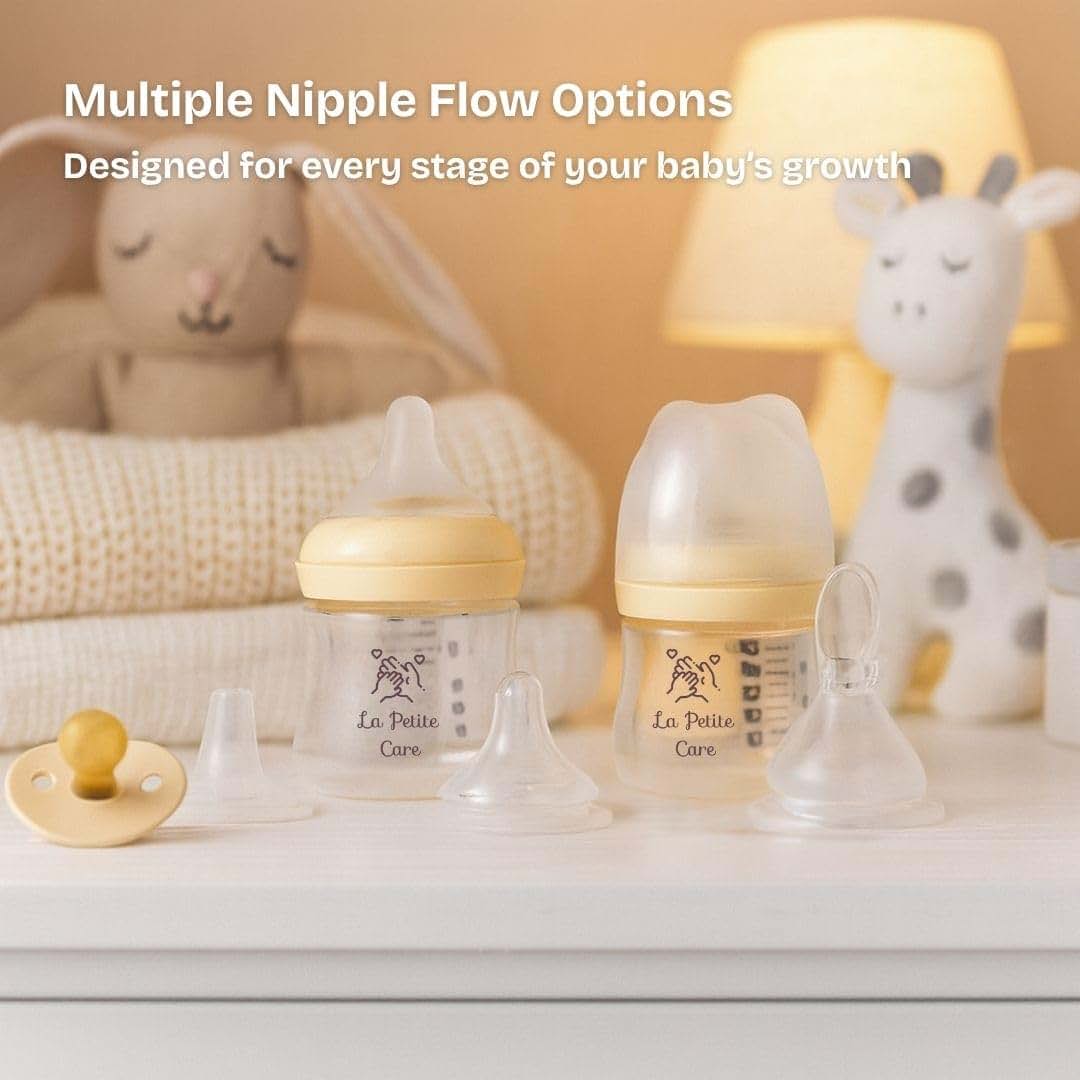 La Petite Care Glass Baby Bottle Set with Anti-Colic Vent System, 2 Pack (photo 4)