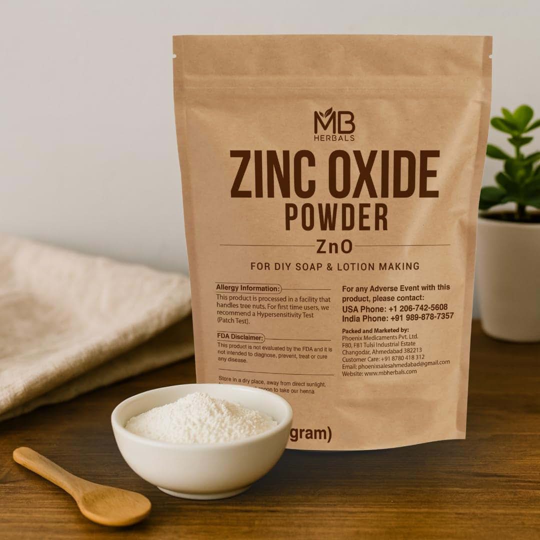 MB Herbals Zinc Oxide Powder 16 oz - Uncoated Non-Nano Raw Ingredient