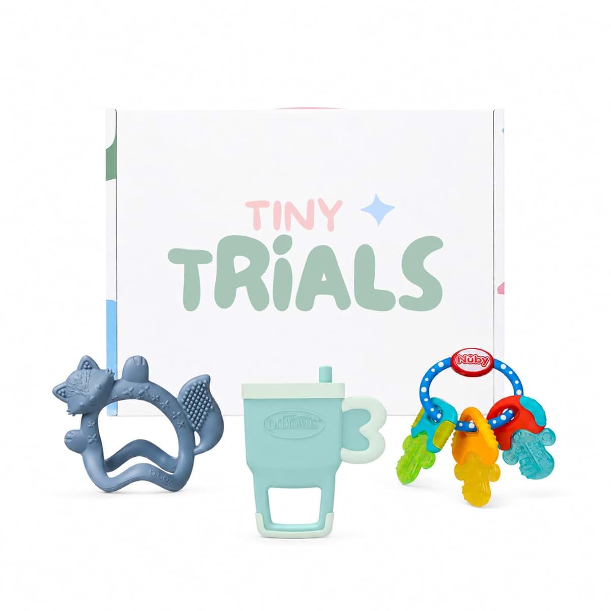Teether Trial Pack Variety Box for Babies – 3 Baby-Safe Teething Toys & Sensory Teethers for Teething Relief (Nuby