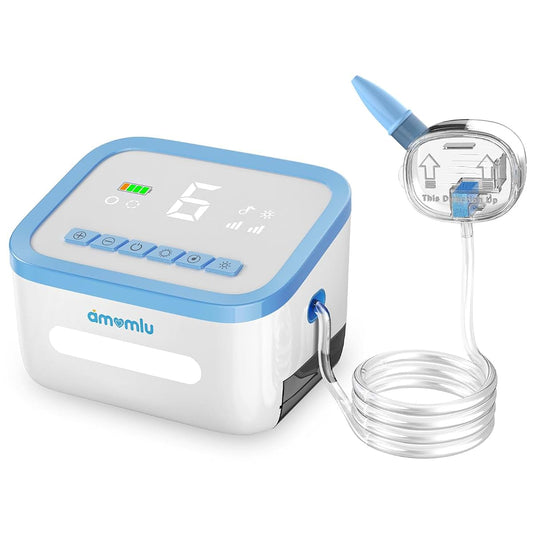 AMOMLU NoseRelief Pro Electric Nasal Aspirator for Baby, Baby Nose Sucker with AMOFlow™ Dual-Pump Airflow Technology