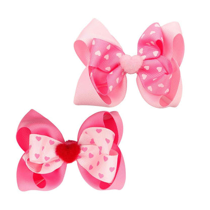 Baby Valentines Heart-Shaped Headband Hair Band Headwraps Pink