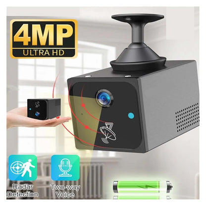 LNBBEQ 4MP 4G Sim Mini Camera WiFi Battery CCTV Security Baby Camera Intercom Radar Detection Surveillance IP Camera(4G (photo 4)