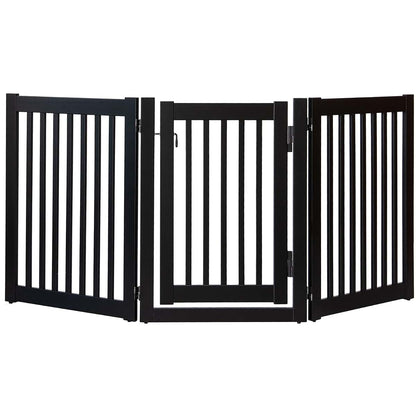 Dynamic Accents Highlander Series Solid Wood Pet Gate - 3 Panel Walk Through - Black Black/32 High - 3 Panel Walk