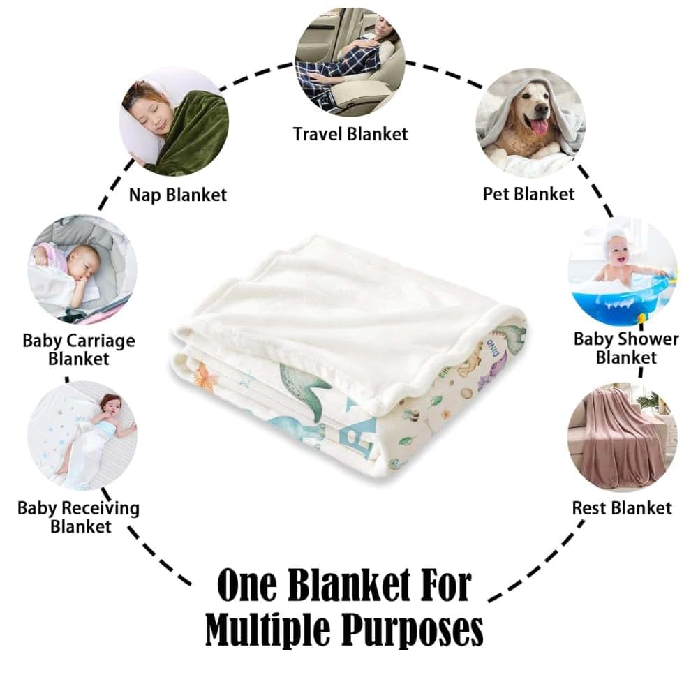 L&NG Personalized Pink Bow Floral Milestone Blanket for Baby