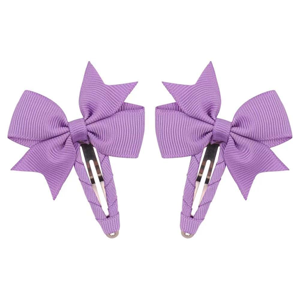 Boenbe Loved Snap Clips For Girls, Multi-Colored Grosgrain Ribbon Hair Bows