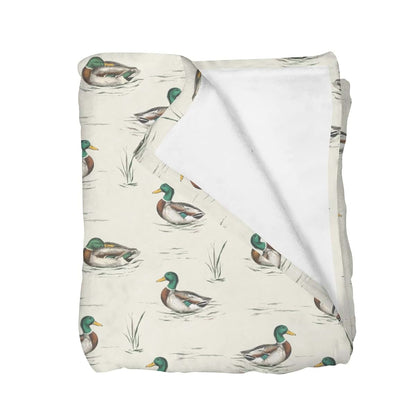 Hunting Ducks Flannel Swaddle Receiving Blanket for Infant and Toddler Use