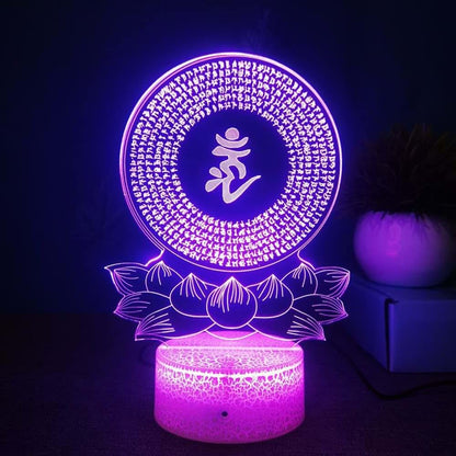 Jinnwell 3D Buddha Night Light Lamp With 7 Color Changing Touch Switch