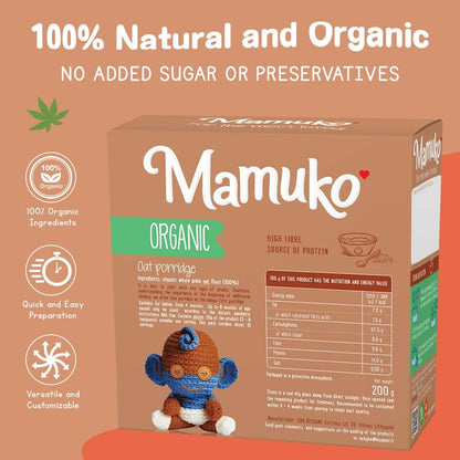 Mamuko High Fiber Porridge - 2 Pack Organic Oat Meal (photo 3)