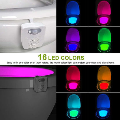 ZEZHOU Toilet Light, 16 Color Motion Activated LED Bowl Night Light