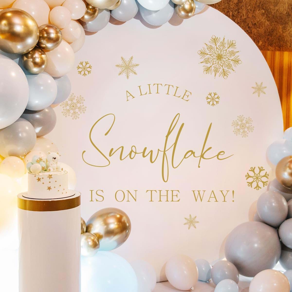 A Little Snowflake Is On The Way Decal - Winter Wonderland Baby Shower Wall Sticker