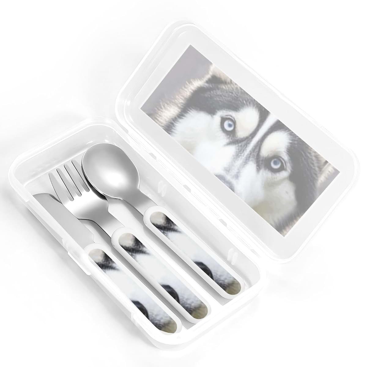 LHDGBNV Stainless Steel Kids Silverware Set with Storage Case (photo 4)