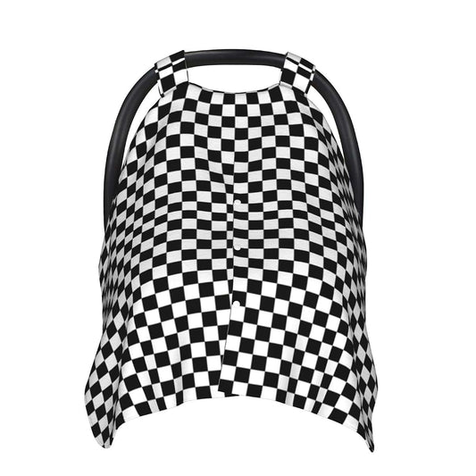 SHANGYINGJI Cool Black and White Checkered Flag Car Seat Cover
