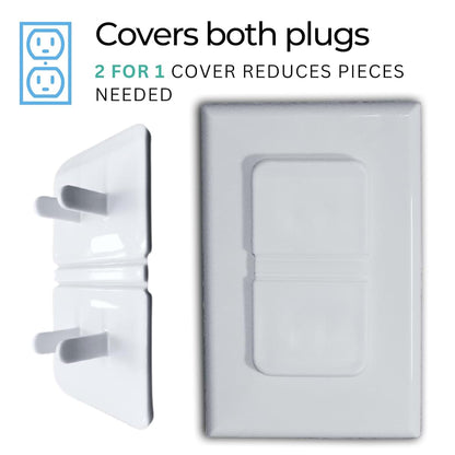 Infant Tree White Double Outlet Covers Baby Proofing (20 Pack, 40 Sockets) | Baby Proof Plug Covers for Electrical (photo 3)