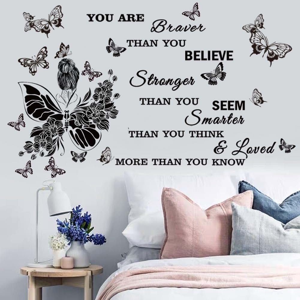 CASADECOR Inspirational Wall Decals Sunflower And Positive Quotes
