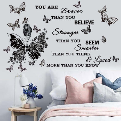 CASADECOR Inspirational Wall Decals Sunflower And Positive Quotes