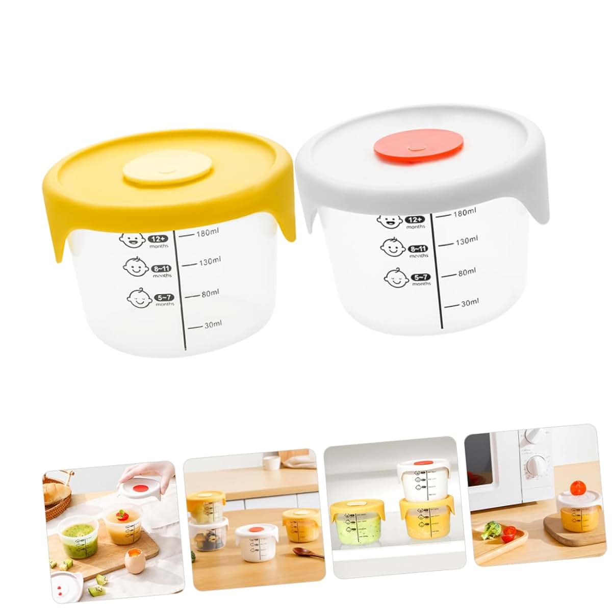 Merryhapy 2-Piece Baby Food Storage Containers for Meal Prep and Travel