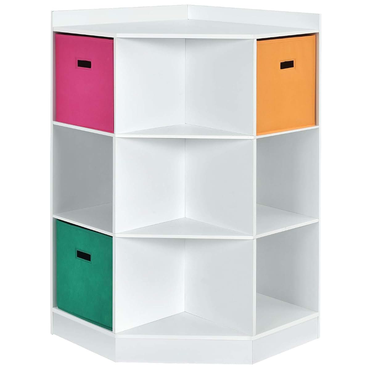 Honey Joy Corner Toy Storage Organizer Cabinet for Playroom