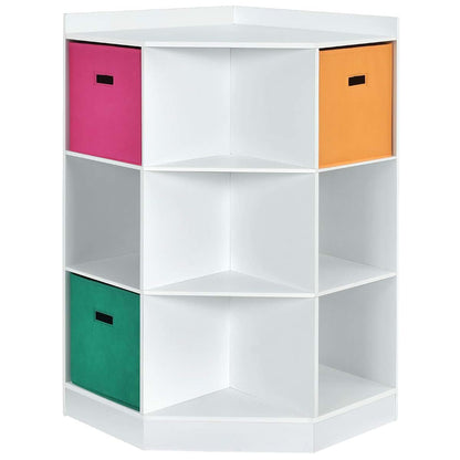 Honey Joy Corner Toy Storage Organizer Cabinet for Playroom