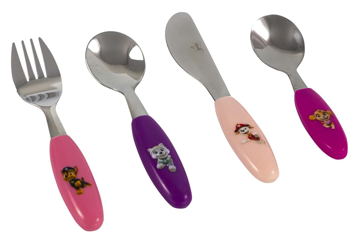 p:os Paw Patrol Skye Children's Cutlery Set 4 Piece - Stainless Steel, Colourful (photo 2)