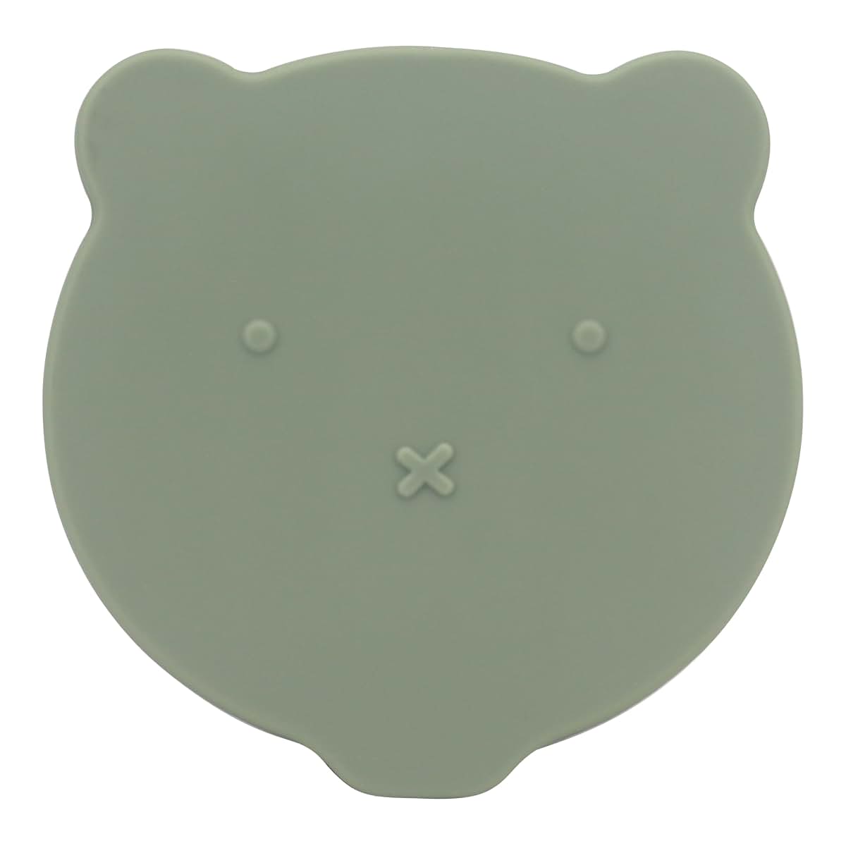 Clevakid Silicone Snack And Fruits Container In Green Olive Bear Design