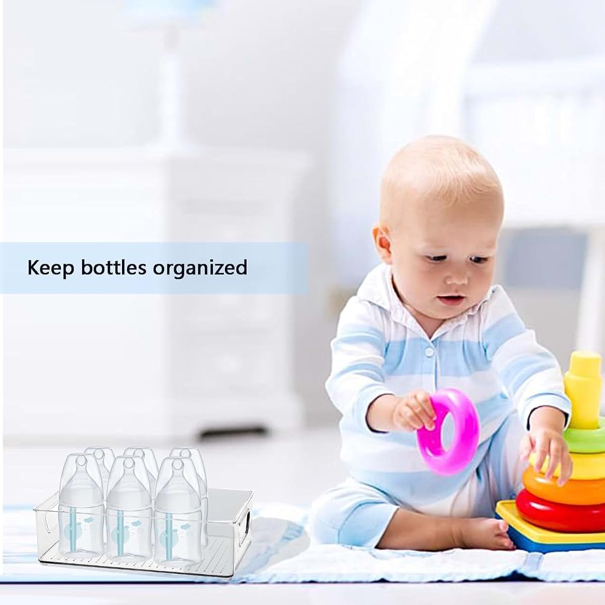 Kpptyty Baby Bottle Organizer, Clear Storage Bin For Nursery And Kitchen (photo 4)