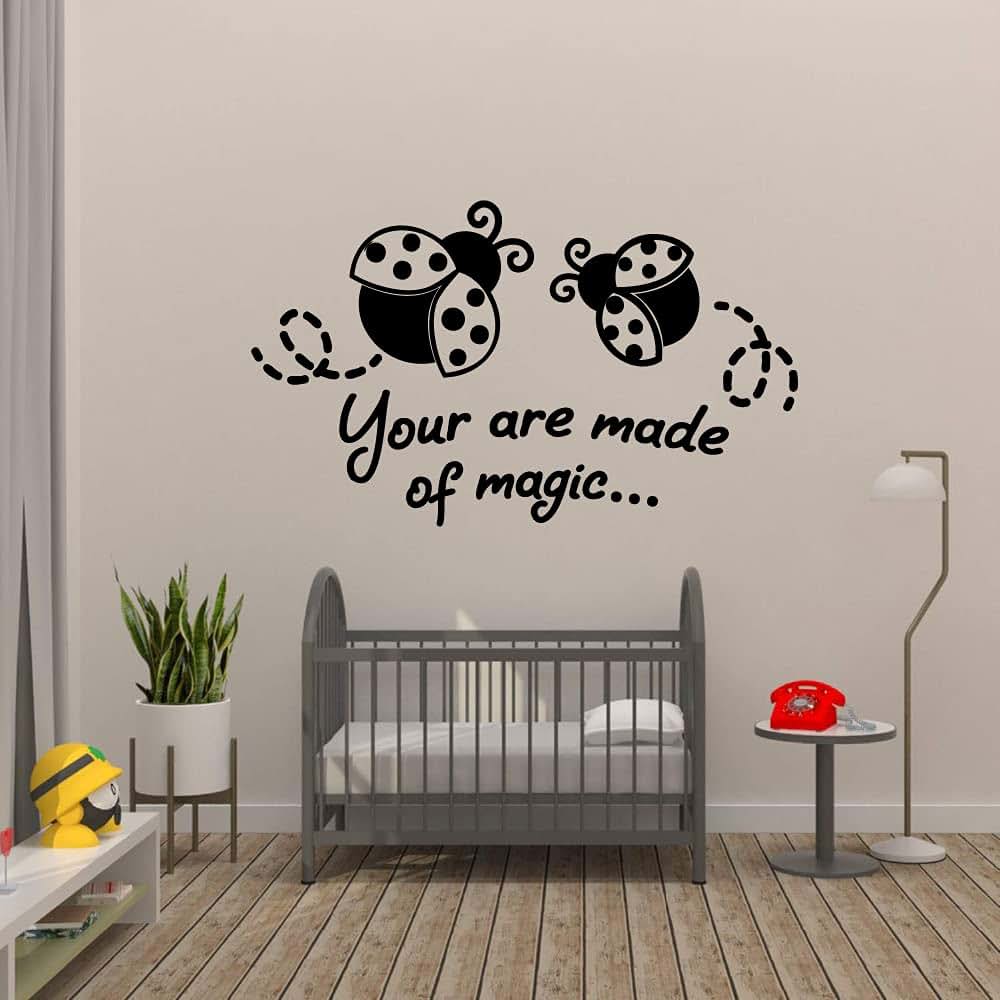 Magic Quote Ladybug Vinyl Wall Sticker 20x30 Inch