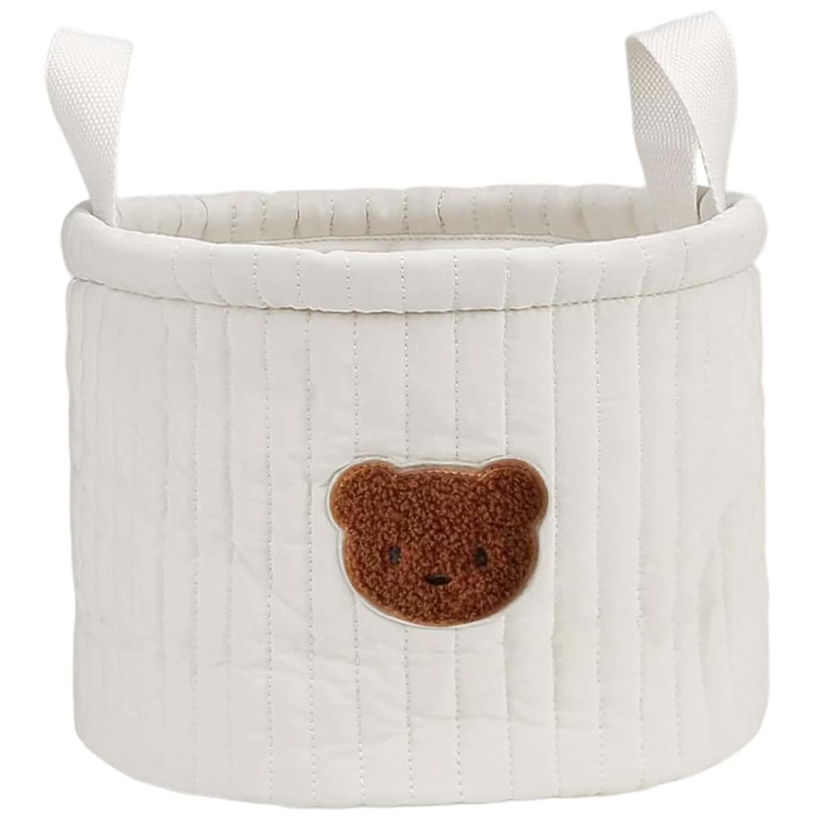 NIOMICO Teddy Bear Diaper Bag 9.45x7.09in Small Soft Polyester Cotton Cute Storage Bins with Handle Portable Bear