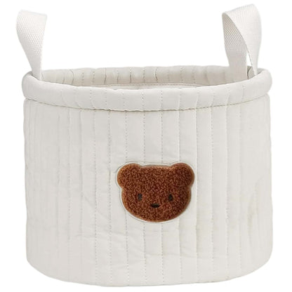 NIOMICO Teddy Bear Diaper Bag 9.45x7.09in Small Soft Polyester Cotton Cute Storage Bins with Handle Portable Bear