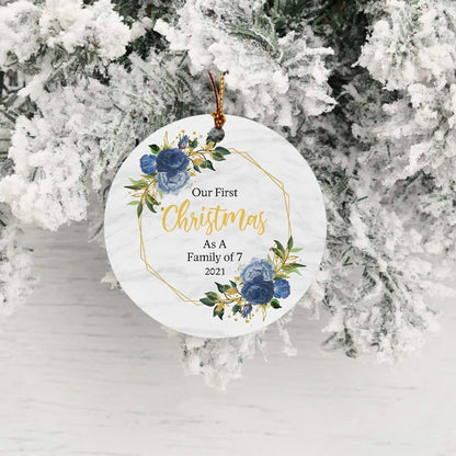 Cheyan Our First Christmas As A Family of 7 Ornament Gift for Baby New Parents Xmas Tree Decoration, 1st Christmas as (photo 4)