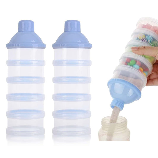 Manwetye 2 PCS 5 Layers Baby Milk Powder Dispenser, Milk Powder Pots, Formula Dispenser Portable Milk Powder Formula