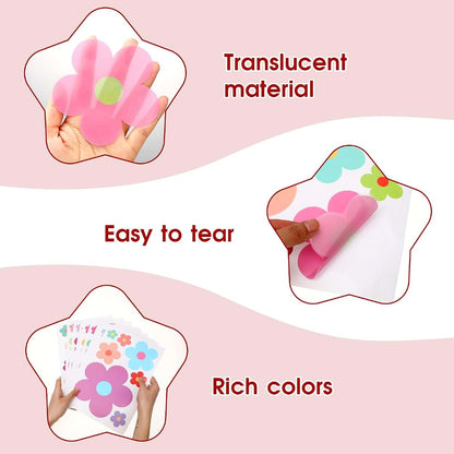 Comnico Cute Floral PVC Peel And Stick Wall Decals for Home Decor