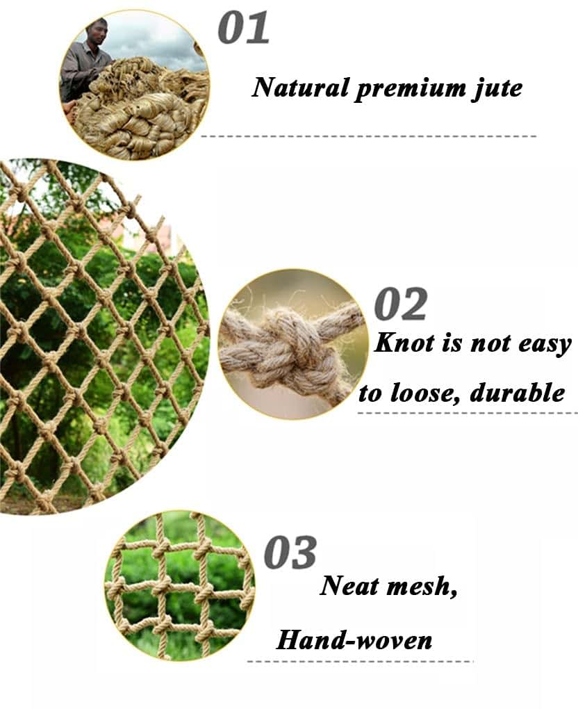 LGLFDJ Safety Anti-Fall Hemp Rope Net