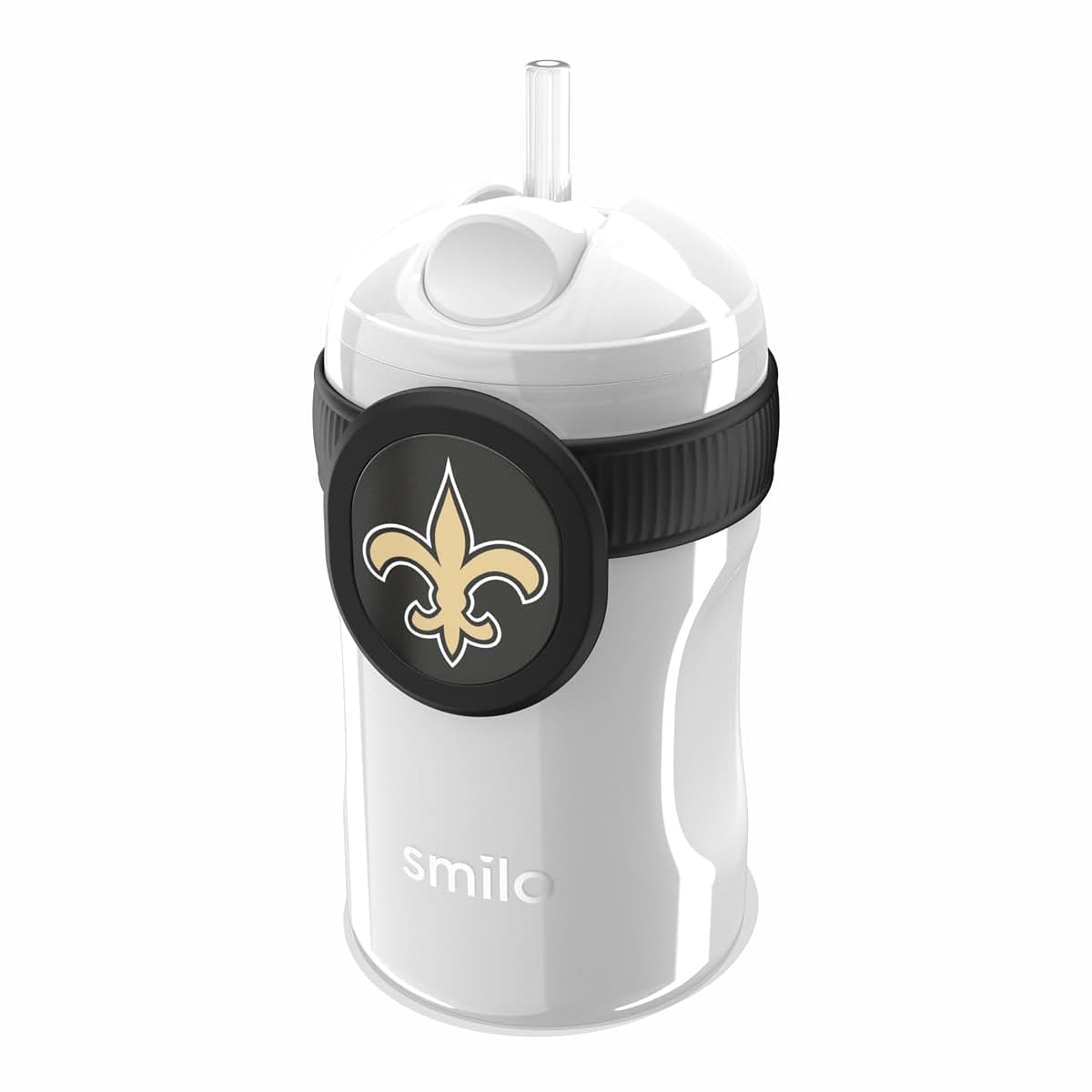 Smilo New Orleans Saints NFL Straw Cup with Weighted Silicone Straw, 8.5 oz