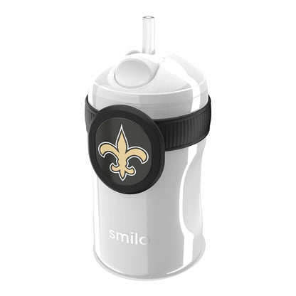 Smilo New Orleans Saints NFL Straw Cup with Weighted Silicone Straw, 8.5 oz