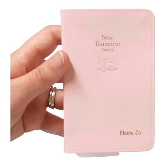Pacidoodle Personalized Baby Bible with Name Engraved (Pink)