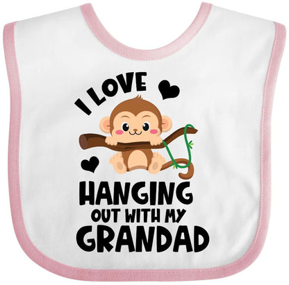 Inktastic I Love Hanging Out With My Grandad Baby Bib