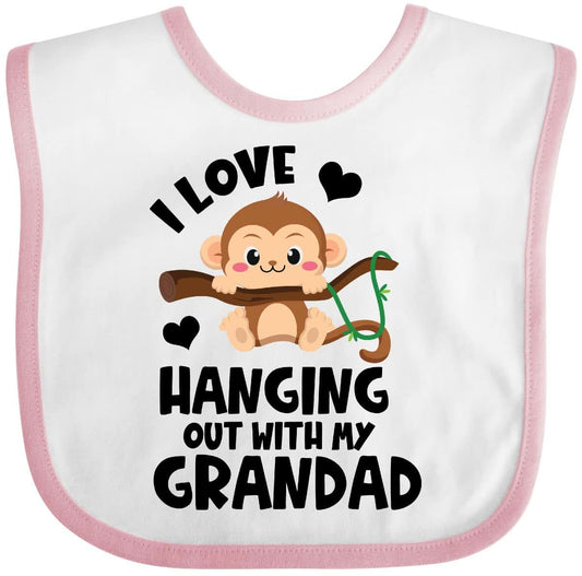 Inktastic I Love Hanging Out With My Grandad Baby Bib
