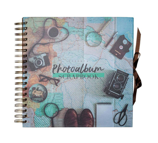 Grupo Erik Vintage Travel Photo Album Scrapbook with Ribbon Closure
