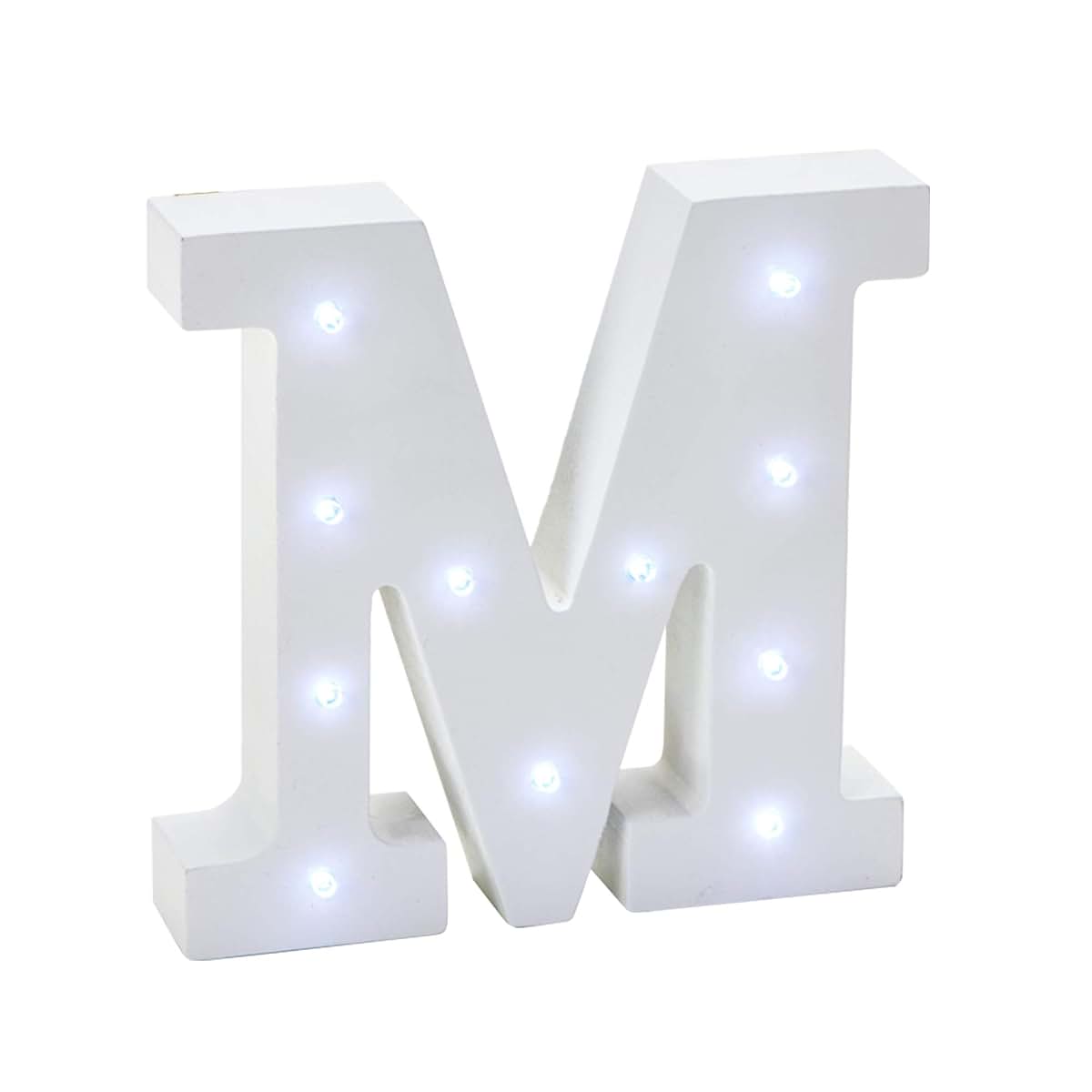 Stumps Wooden Vintage LED Marquee Letter M