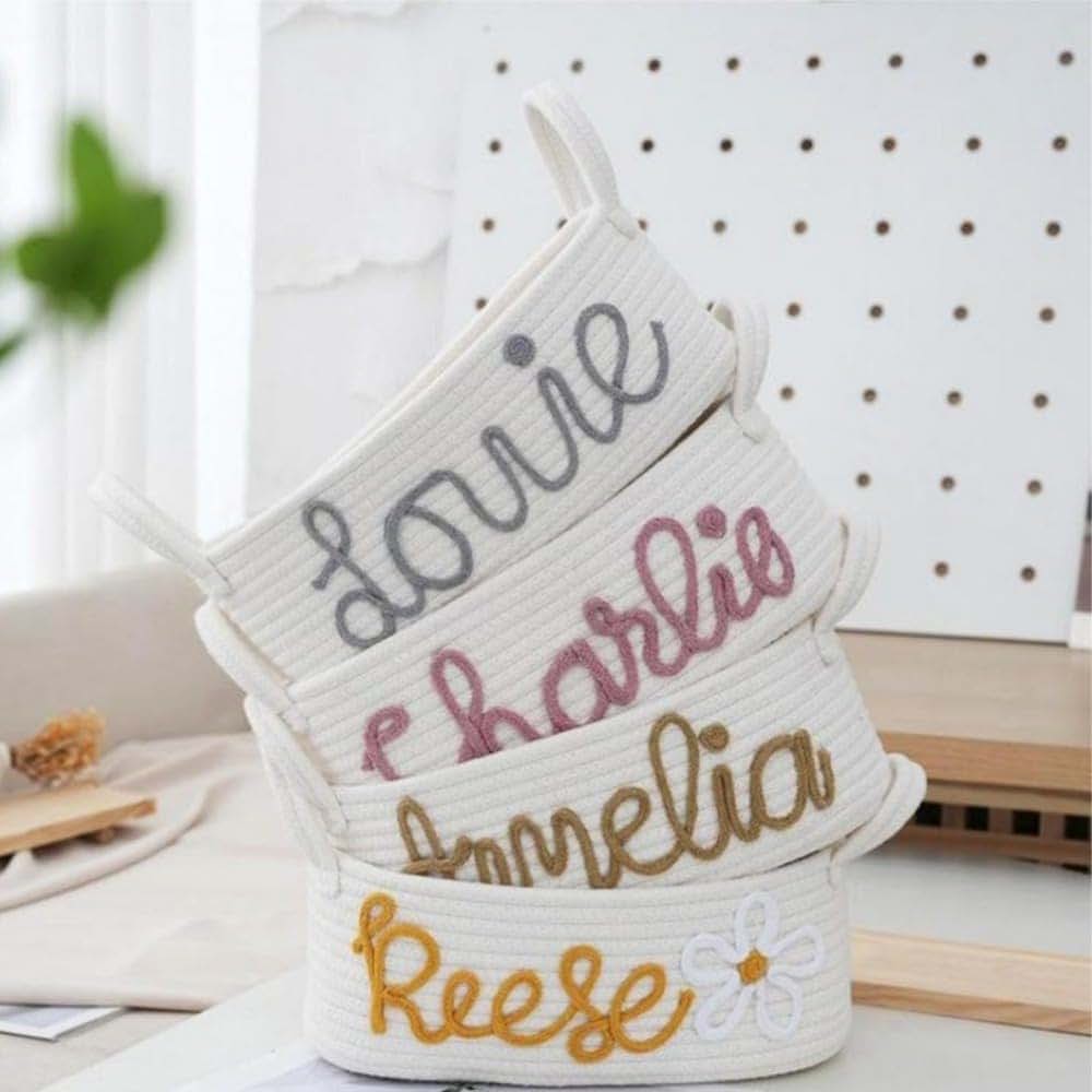 JinFu dian Personalized Basket,Custom,Baskets for Gifts Empty,Personalized Easter Basket for Boys,Personalized Easter
