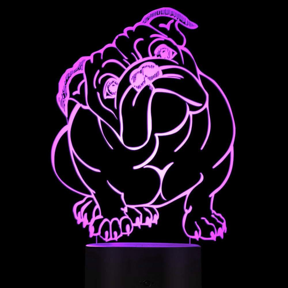 Jinnwell 3D French Bulldog Illusion Night Light With 16 Color Changing Modes (photo 2)