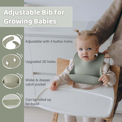Dahzii 6-Piece Silicone Baby Feeding Set With Non-Slip Bases